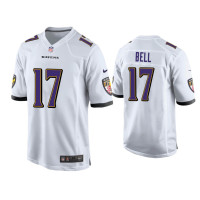 Men Baltimore Ravens #17 Le'Veon Bell White Game Jersey