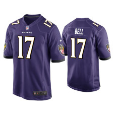 Men Baltimore Ravens #17 Le'Veon Bell Purple Game Jersey