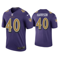 Men Baltimore Ravens #40 Color Rush Legend Malik Harrison Purple Jersey