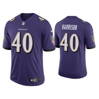 Men Baltimore Ravens #40 Malik Harrison Vapor Limited Purple Jersey