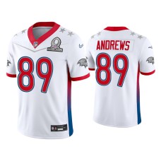 Men Baltimore Ravens #89 Mark Andrews 2022 AFC Pro Bowl White Game Jersey