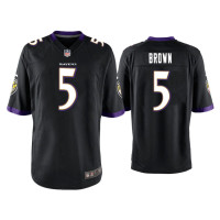 Men Baltimore Ravens #5 Marquise Brown Black Game Jersey