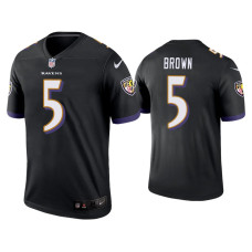 Men Baltimore Ravens #5 Marquise Brown Black Legend Jersey