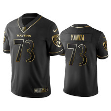 Men Baltimore Ravens #73 2019 Golden Edition Vapor Untouchable Limited Marshal Yanda Black Jersey