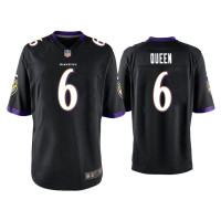 Men Baltimore Ravens #6 Patrick Queen Black Game Jersey