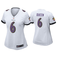 Women Baltimore Ravens #6 Patrick Queen White Game Jersey