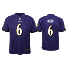 Youth Baltimore Ravens #6 Patrick Queen Purple Game Jersey