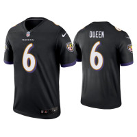 Men Baltimore Ravens #6 Patrick Queen Black Legend Jersey