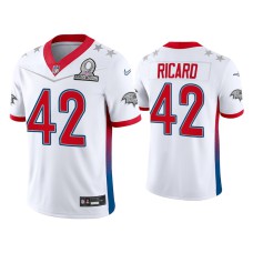 Men Baltimore Ravens #42 Patrick Ricard 2022 AFC Pro Bowl White Game Jersey