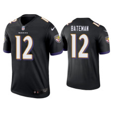 Men Baltimore Ravens #12 Rashod Bateman Black Legend Jersey