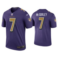 Men Baltimore Ravens #7 Color Rush Legend Trace McSorley Purple Jersey