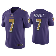 Men Baltimore Ravens #7 Color Rush Limited Trace McSorley Purple Jersey