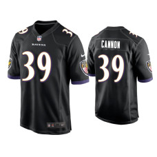 Men Baltimore Ravens #39 Trenton Cannon Black Game Jersey