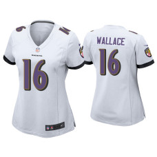 Women Baltimore Ravens #16 Tylan Wallace White Game Jersey