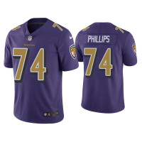 Men Baltimore Ravens #74 Color Rush Limited Tyre Phillips Purple Jersey