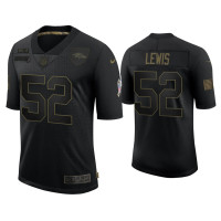 Men Baltimore Ravens #52 Ray Lewis Black 2020 Salute To Service Retired Jersey