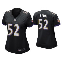 Women Baltimore Ravens #52 Ray Lewis Black Game Jersey