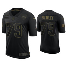 Men Baltimore Ravens #79 Ronnie Stanley Black 2020 Salute To Service Limited Jersey