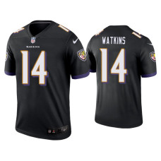 Men Baltimore Ravens #14 Sammy Watkins Black Legend Jersey