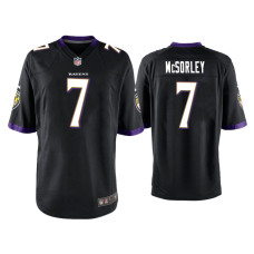 Men Baltimore Ravens #7 Trace McSorley Black Game Jersey