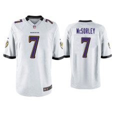 Men Baltimore Ravens #7 Trace McSorley White Game Jersey