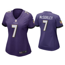 Women Baltimore Ravens #7 Trace McSorley Purple Game Jersey