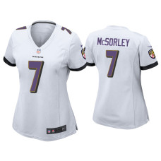 Women Baltimore Ravens #7 Trace McSorley White Game Jersey