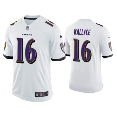 Men Baltimore Ravens #16 Tylan Wallace Vapor Limited White Jersey