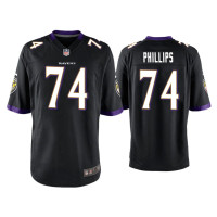 Men Baltimore Ravens #74 Tyre Phillips Black Game Jersey