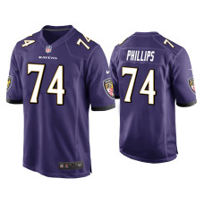 Men Baltimore Ravens #74 Tyre Phillips Purple Game Jersey