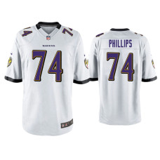 Men Baltimore Ravens #74 Tyre Phillips White Game Jersey