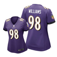 Women Baltimore Ravens #98 Purple Brandon Williams Nike Game Jersey