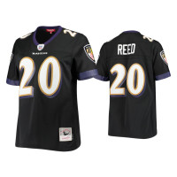 Women Baltimore Ravens #20 Ed Reed Black Legacy Replica Jersey