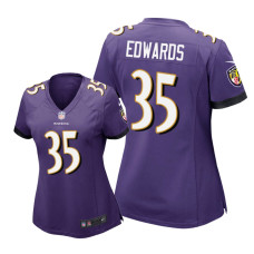 Women Baltimore Ravens #35 Purple Gus Edwards Nike Game Jersey