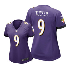 Women Baltimore Ravens #9 Purple Justin Tucker Nike Game Jersey