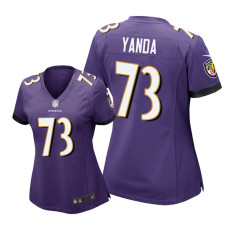 Women Baltimore Ravens #73 Purple Marshal Yanda Nike Game Jersey