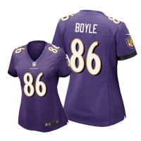 Women Baltimore Ravens #86 Purple Nick Boyle Nike Game Jersey