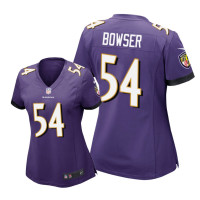 Women Baltimore Ravens #54 Purple Tyus Bowser Nike Game Jersey