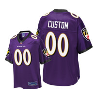 Youth Baltimore Ravens #00 Purple Custom Pro Line Jersey