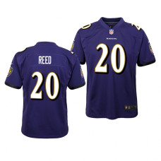 Youth Baltimore Ravens #20 Purple Ed Reed Nike Game Jersey