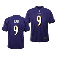 Youth Baltimore Ravens #9 Purple Justin Tucker Nike Game Jersey