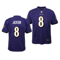 Youth Baltimore Ravens #8 Purple Lamar Jackson Nike Game Jersey