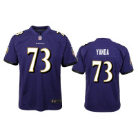 Youth Baltimore Ravens #73 Purple Marshal Yanda Nike Game Jersey