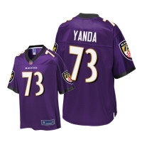 Youth Baltimore Ravens #73 Purple Marshal Yanda Pro Line Jersey