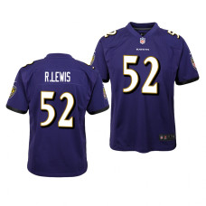 Youth Baltimore Ravens #52 Purple Ray Lewis Nike Game Jersey